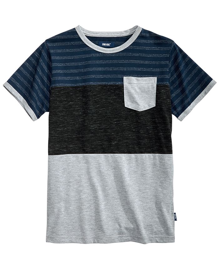 Univibe Big Boys Hayden Colorblocked Stripe Pocket T-Shirt - Macy's