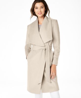 cole haan shawl collar wrap coat