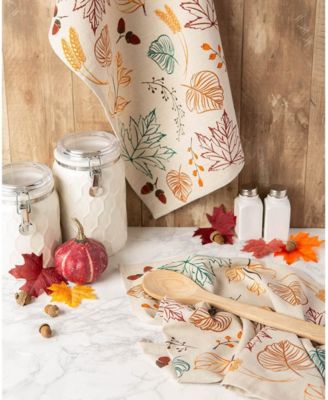 Autumn Leaves Printed Dishtowel Set