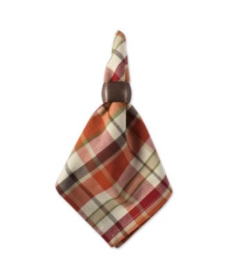 Pumpkin Spice Plaid Napkin, Set of 6