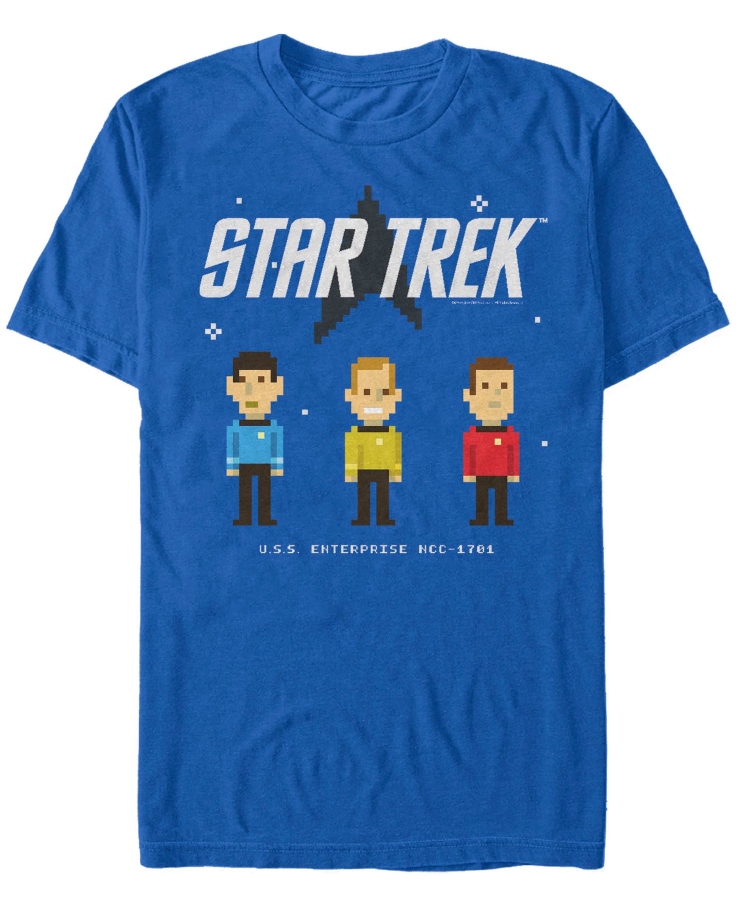 Мужская футболка Fifth Sun Star Trek The Original Series Pixelated Crew Short Sleeve, цвет: Королевский синий — фото 1
