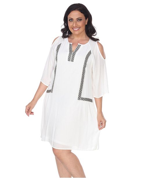 White Mark Women S Plus Size Marybeth Embroidered Dress Reviews