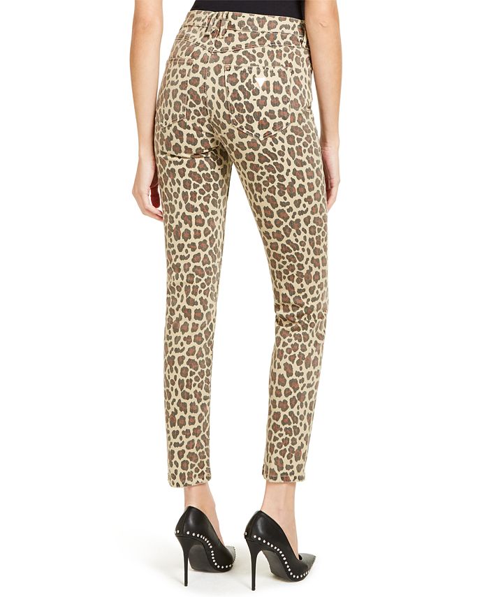 GUESS Leopard-Print Skinny Jeans - Macy's