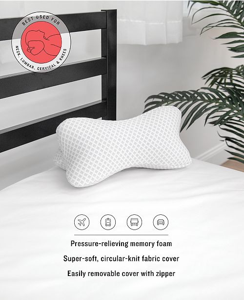 Sensorpedic On The Go Gel Infused Memory Foam Bone Shaped Pillow