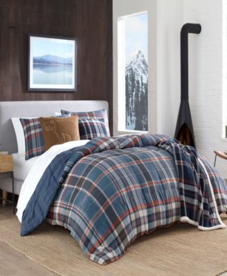 Eddie Bauer - Shasta Lake Navy Comforter Set, Twin