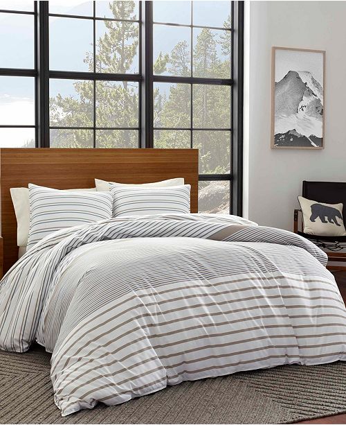 Eddie Bauer Cooper Stripe Beige Duvet Cover Set King Reviews