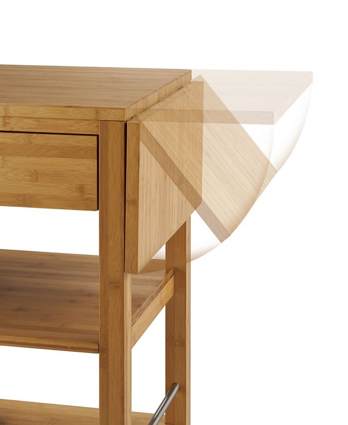 TRINITY 24" Bamboo Kitchen Cart with Drop Leaf Macy's