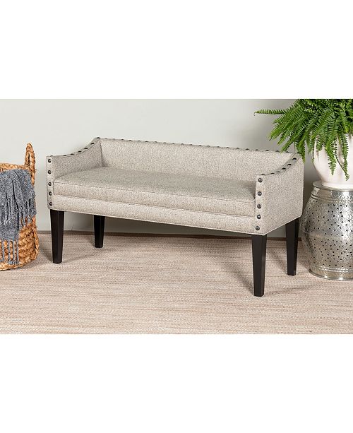 Leffler Home Whitney Long Upholstered Bench With Arms And Nailhead