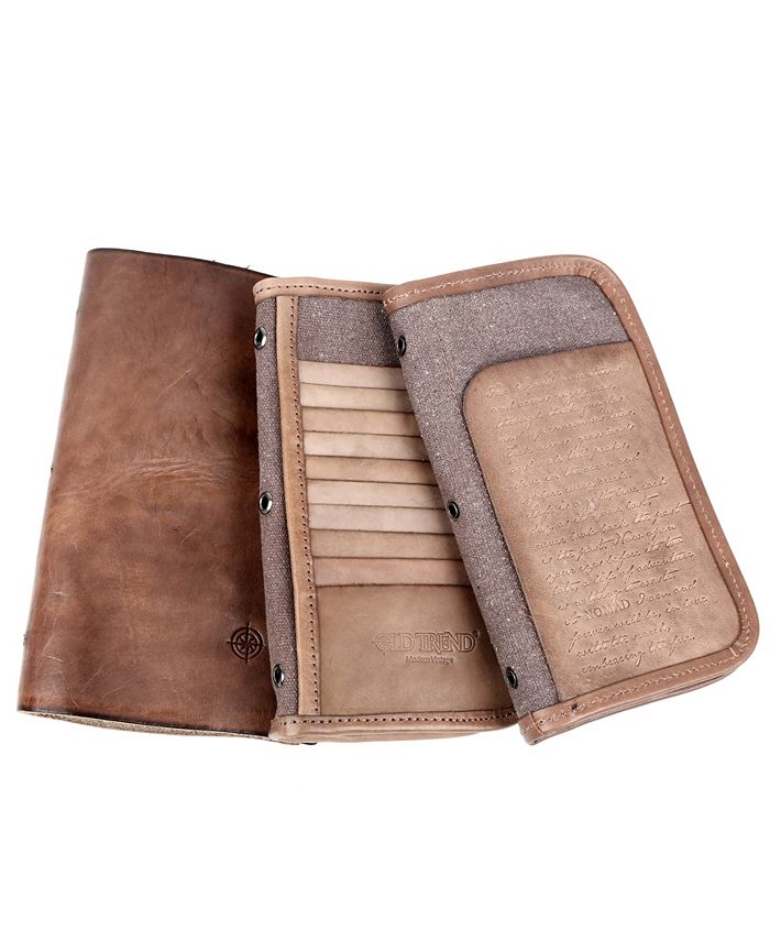 OLD TREND Genuine Leather Nomad Organizer - Passport Holder & Travel Cosmetic Pouch With Multiple Pockets