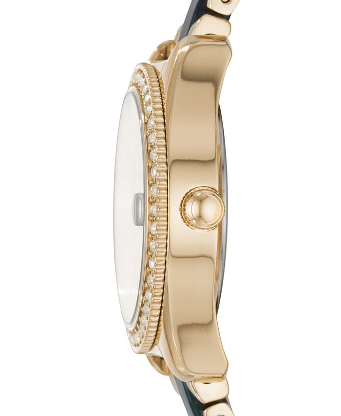 Fossil Women's Scarlette Mini Green & Gold-Tone Bracelet Watch 32mm ...