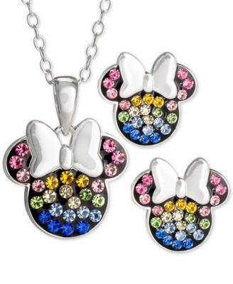 minnie mouse earrings and necklace set