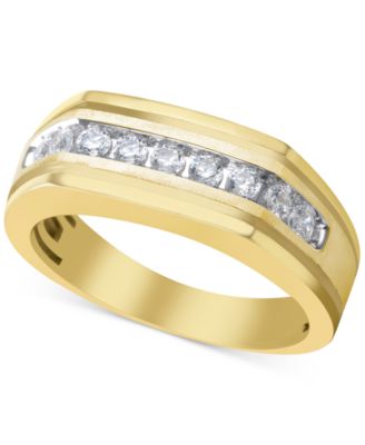Men's Diamond Ring (1/2 ct. t.w.) in 10k Gold - Macy's