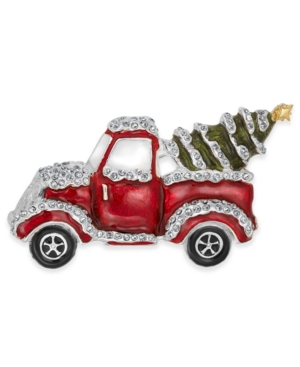 image of Holiday Lane Silver-Tone Pave Truck Pin, Created for Macy-s