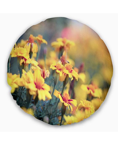 Design Art Designart Pale Yellow Marigold Flowers Floral Throw