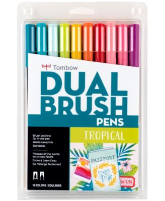 Tombow Dual Brush Pen Art Markers, Tropical, 10-Pack