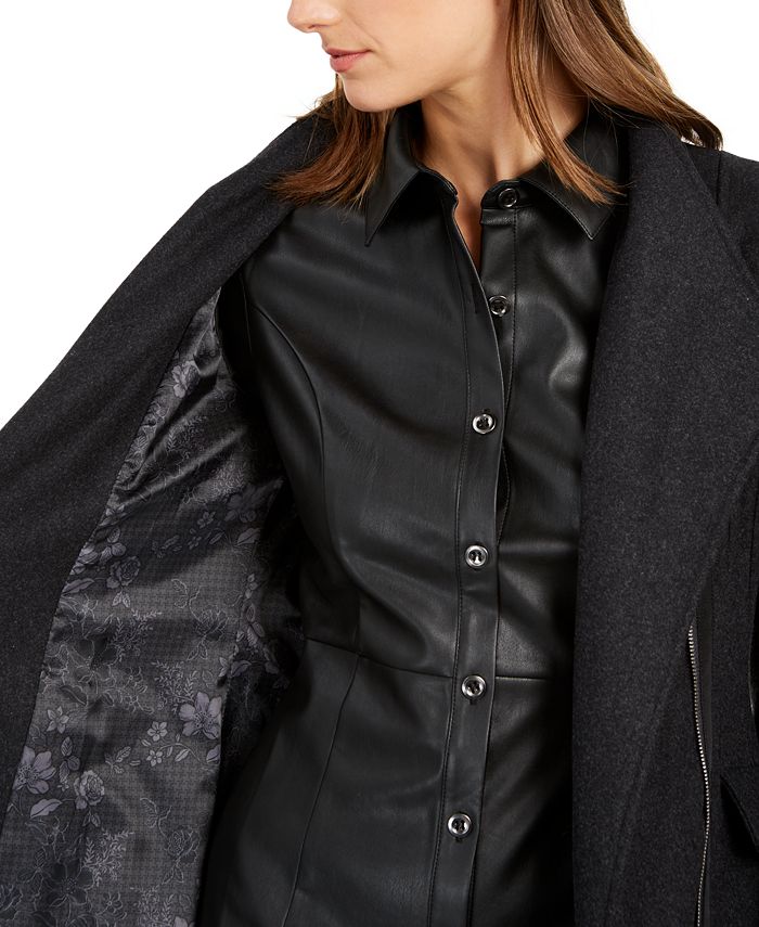Guess asymmetrical skirted walker coat on sale