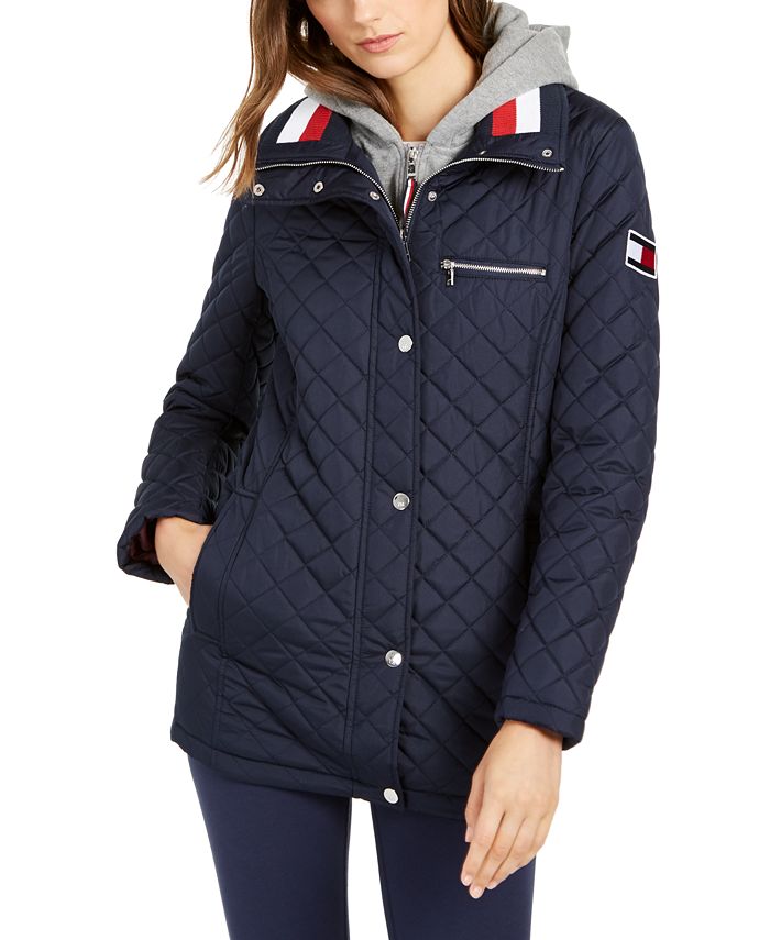 Tommy Women's Hoodie Quilted Coat -