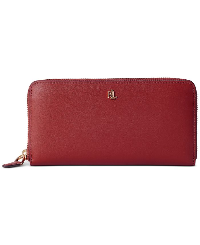 Lauren Ralph Lauren Leather Continental Zip Wallet - Macy's