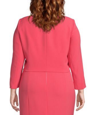 Tahari ASL Plus Size Wrap-Jacket Dress Suit