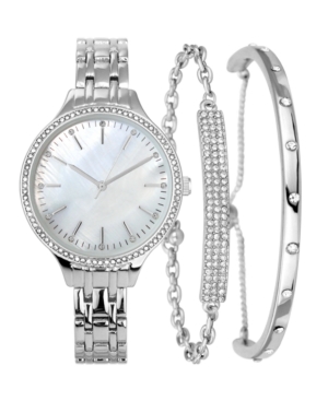 image of Inc Women-s Silver-Tone Bracelet Watch 36mm & Matching Bracelets Set, Created for Macy-s