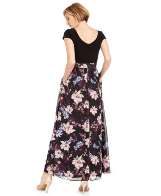 SL Fashions Floral-Print Maxi Dress - Macy's