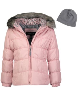 Toddler Girls Puffer Vest with Faux Fur Hood and Long Sleeve Shirt 2T-3T NWT 