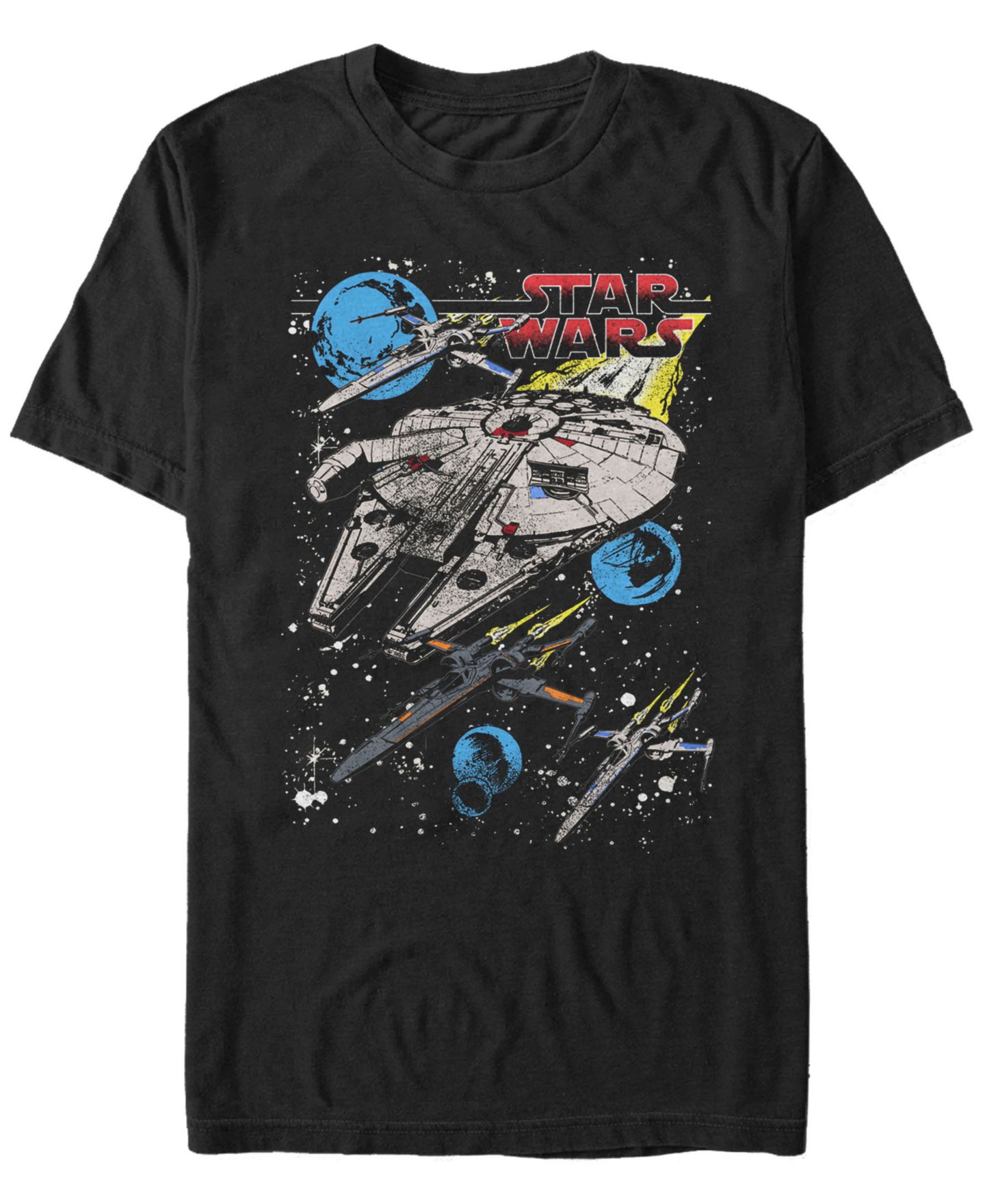 Мужская футболка Fifth Sun Star Wars Classic Millennium Falcon Battle Short Sleeve, цвет: Чёрный — фото 1