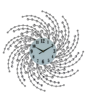 Three Star Spirals Round Wall Clock In Silver