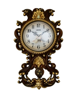 Three Star Wall Clock In Dark Brown