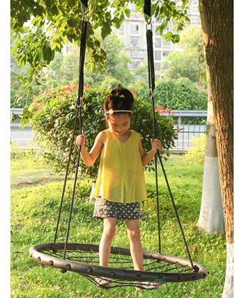 PawsMark - Round Net Tree Swing with Hanging Ropes