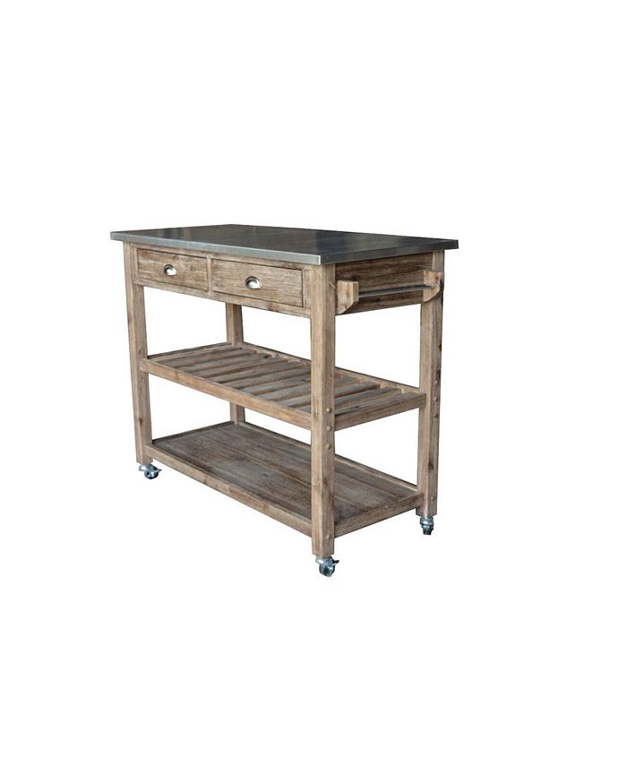Boraam Sonoma Collection Kitchen Cart with Stainless Steel Top Macy's