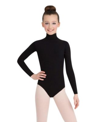 Capezio Long Sleeve Turtleneck Leotard w Snaps - Girls - Black 40$