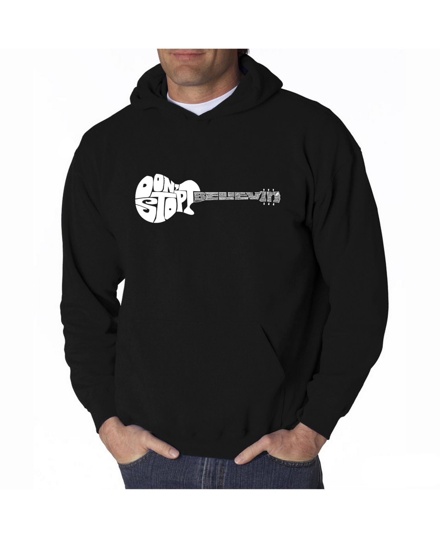 Men's Word Art Hooded Sweatshirt - Don't Stop Believin