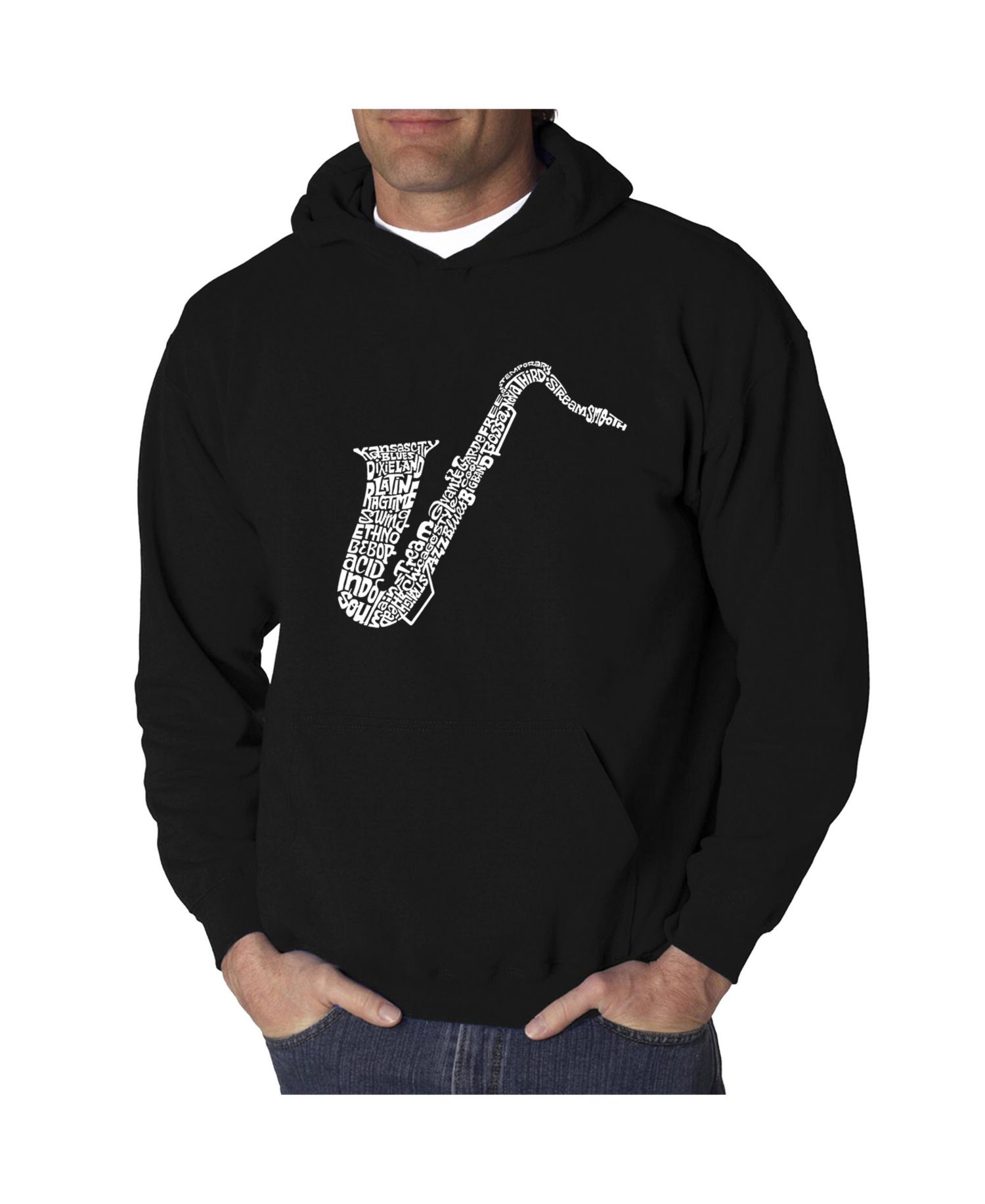 Men's Word Art Hoodie - Saxophone