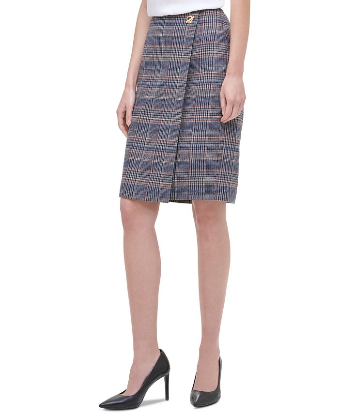 Calvin Klein Women's Metallic Tweed Pencil Skirt Black Size 4