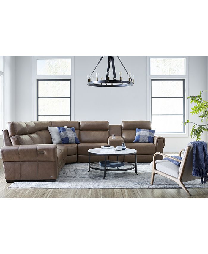 Furniture Josephia 2Pc. Leather Sectional with 2 Power Recliners