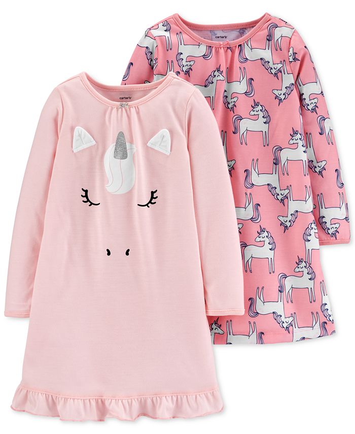 Carter's Toddler Girls 2-Pk. Unicorn Nightgowns Set - Macy's