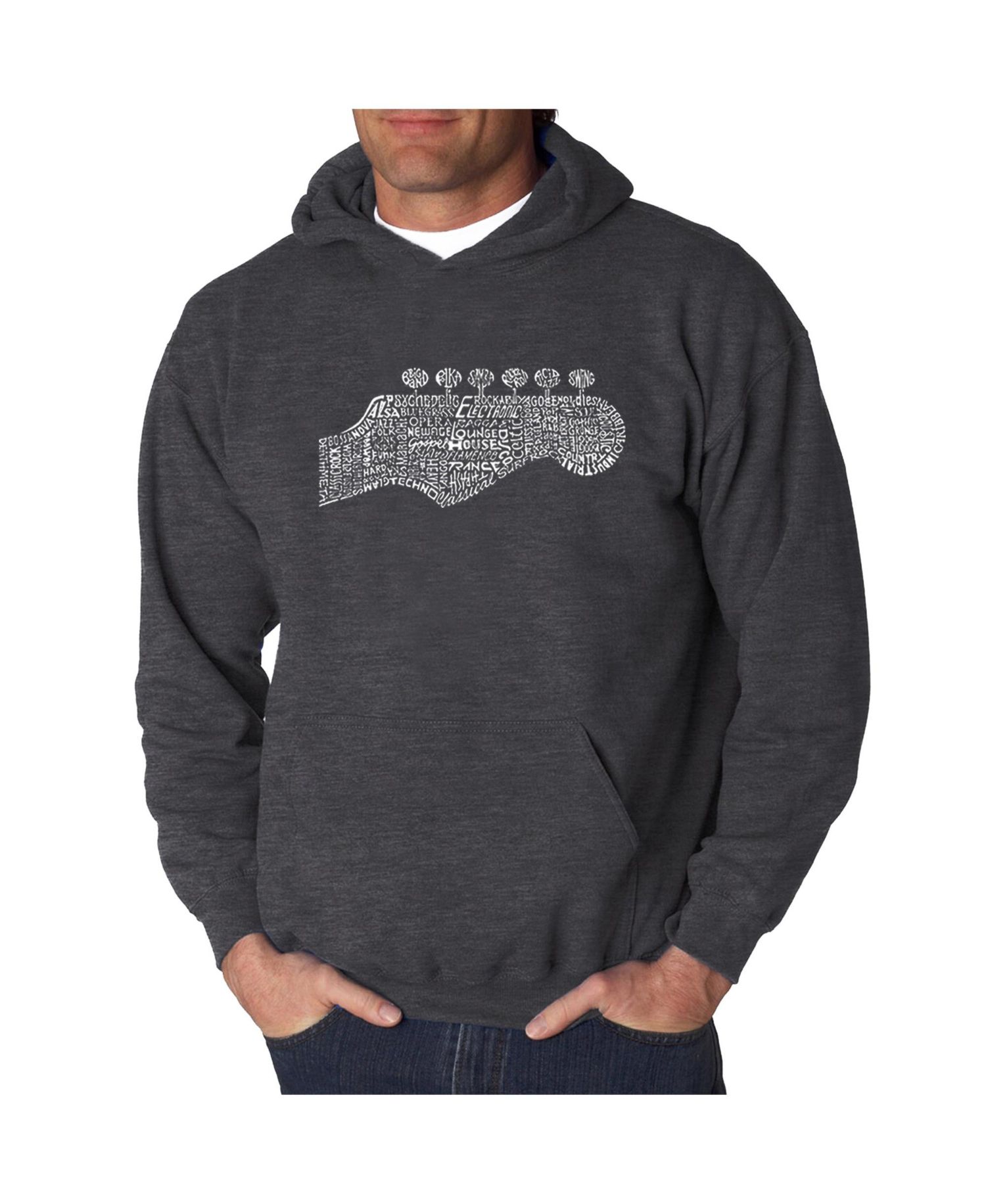 Men's Word Art Hooded Sweatshirt - Guitar Head