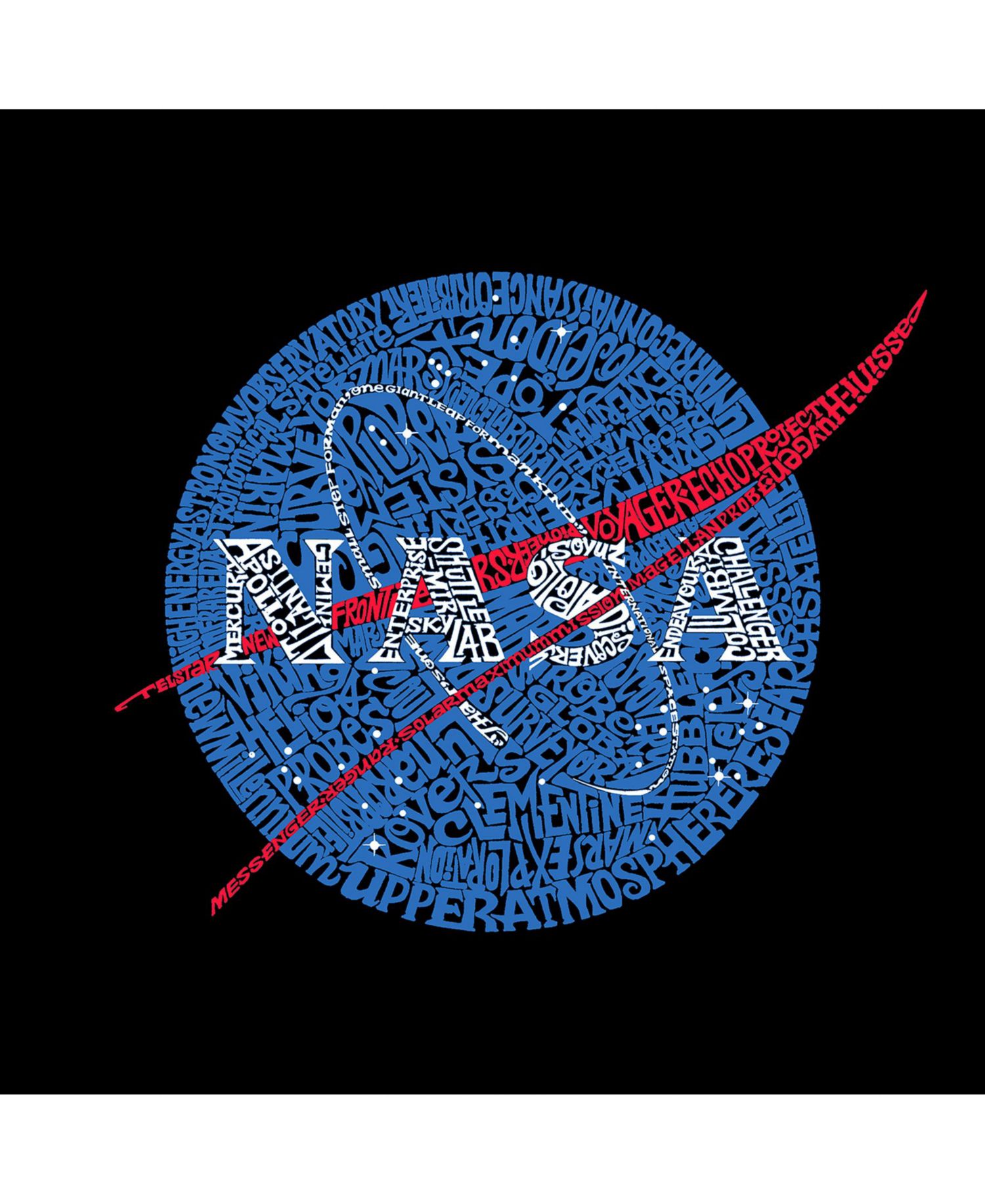 Men's Word Art Hoodie - Nasa Meatball Logo