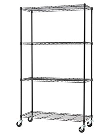 Basics 4-Tier Wire Shelving Rack NSF Includes Wheels