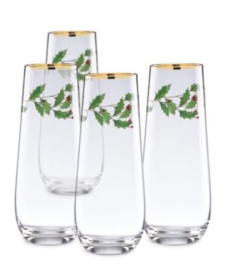 Lenox - Holiday Stemless 4-piece Flute Set