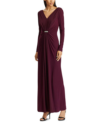 Lauren Ralph Lauren Georgette-Overlay Jersey Gown, Created for Macy's ...