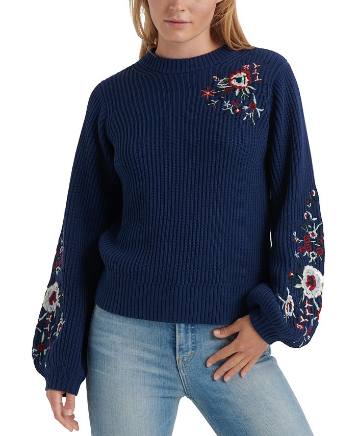 Lucky Brand Cotton Embroidered Sweater Macy's