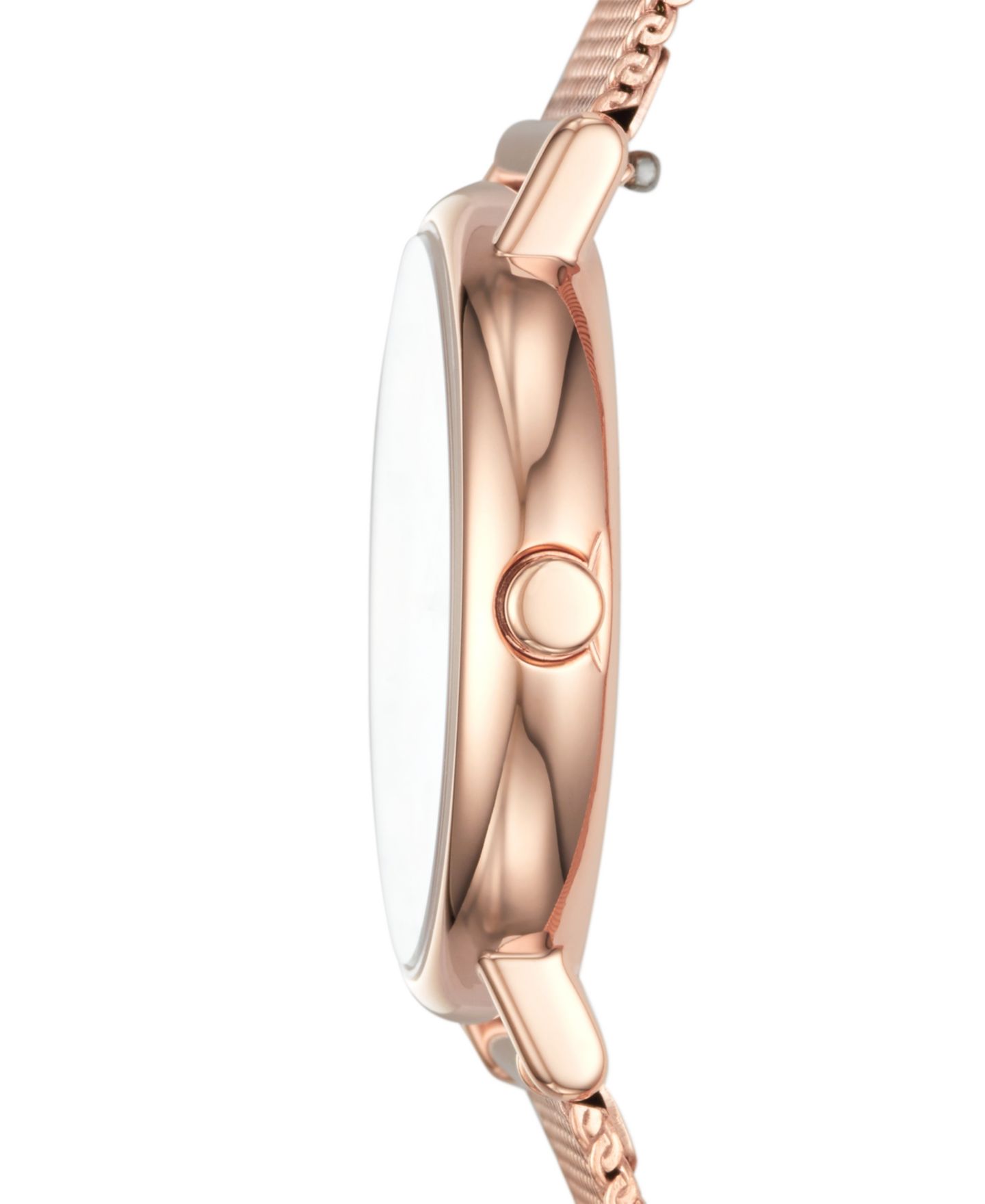 Женские часы Skagen Signatur Slim Rose Gold-Tone Stainless Steel Mesh Bracelet Watch 30mm — фото 7