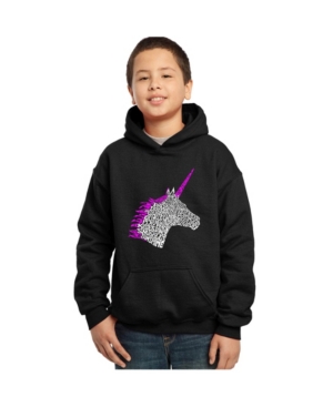 La Pop Art Boy's Word Art Hoodies - Unicorn