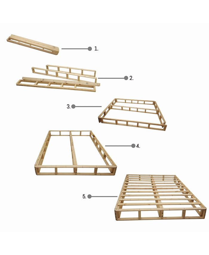 Payton Easy Wood Box Spring or Foundation with Simple Assembly for