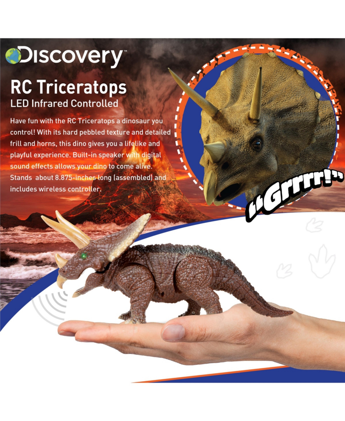 Discovery Kids Toy Rc Triceratops - Dinosaur Toy