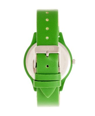 Unisex Splat Green Leatherette Strap Watch 38mm