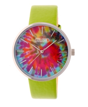 image of Crayo Unisex Swirl Green Leatherette Strap Watch 42mm