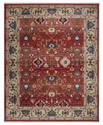 Ines LRL1293C Red and Beige 5'1" X 7'6" Area Rug
